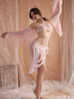 Dripdrip Retro Tulle Pearl Fringe Exotic Lingerie Set