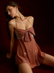 Dripdrip Silky Lace Suspender Chemise Loungewear Set