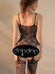 Dripdrip Sexy Lingerie New Mesh Women's One-Piece Suit with Stockings