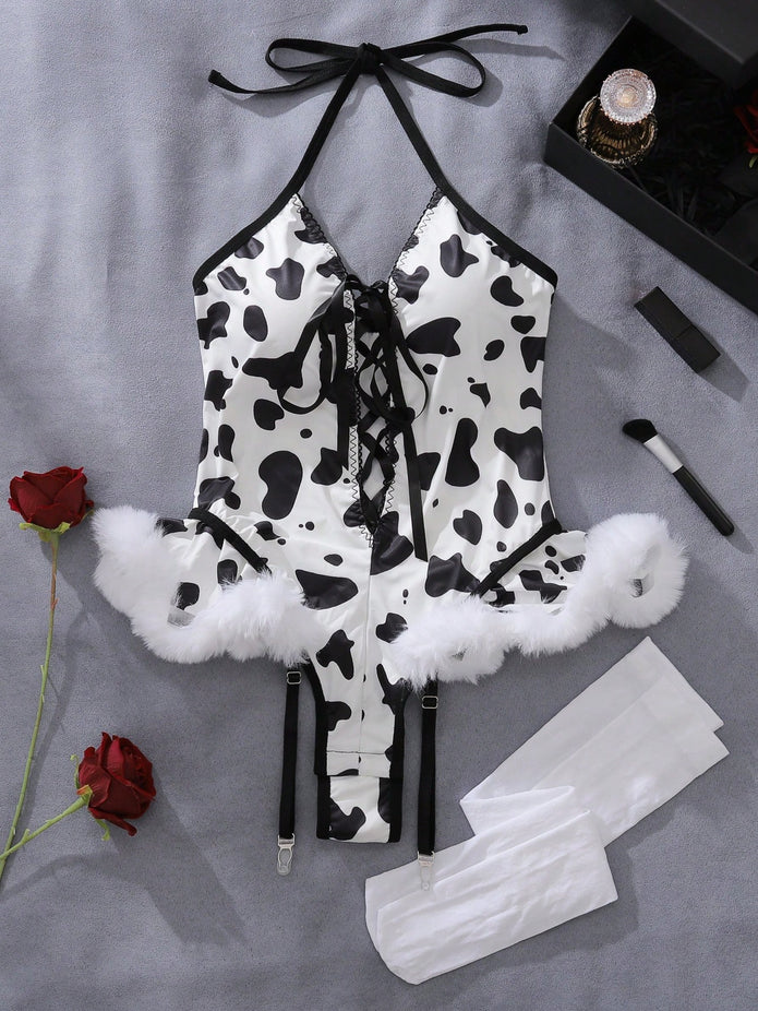 Dripdrip Cow Print Uniform Roleplay Set