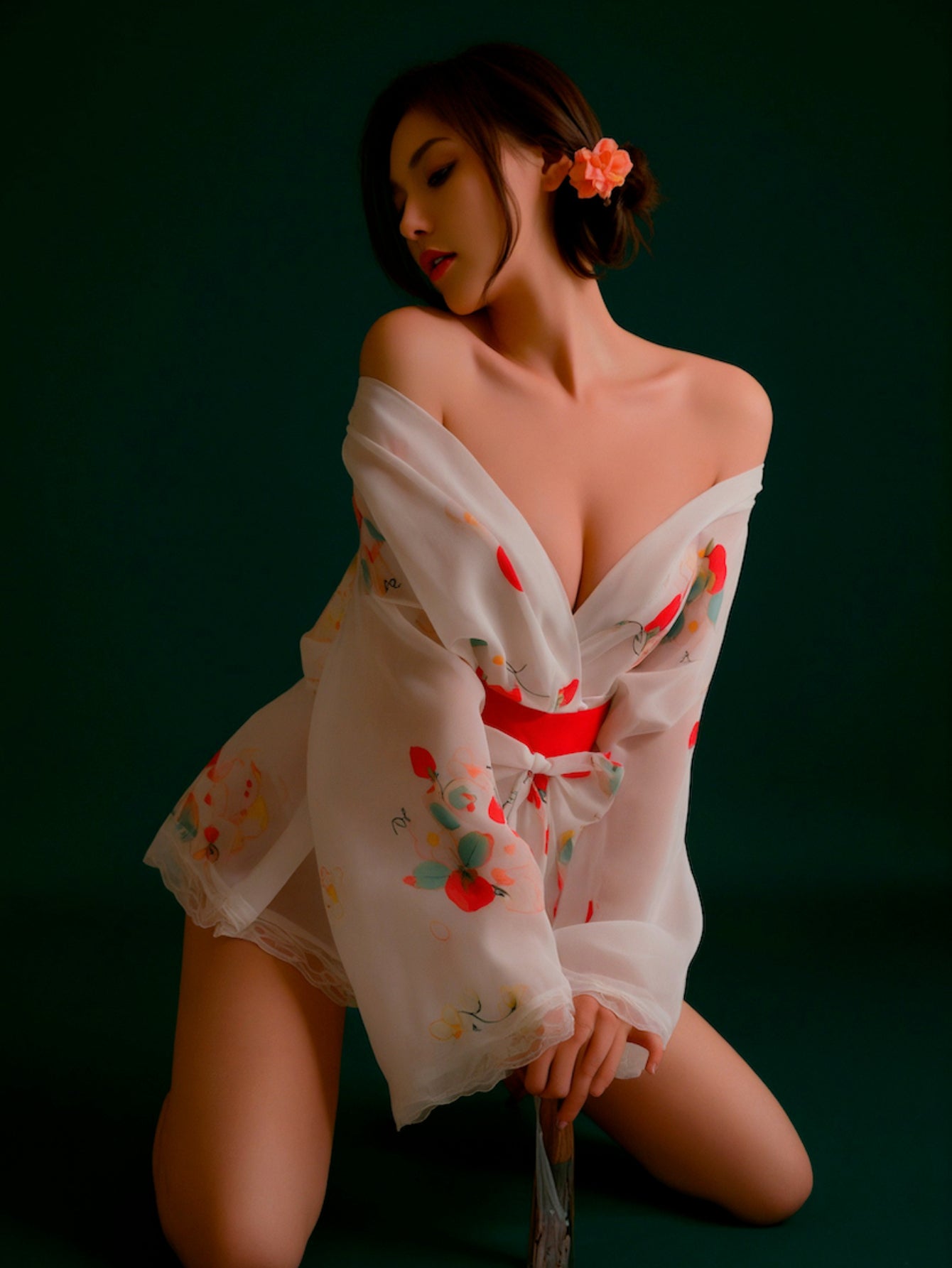 Dripdrip Japanese Cherry Blossom Print Kimono Robe