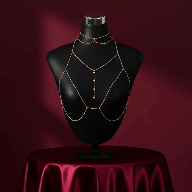 Dripdrip Rhinestone Tassel Body Chain