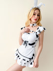 Dripdrip Cow Print Bunny Maid Uniform Roleplay Set