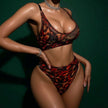 Dripdrip Wild Instinct: Leopard Print Underwire Sculpting Split Set