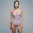 Dripdrip Coquette Sheer Lace Teddy Set - Floral Bodysuit with Matching Stockings dripdrip