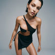 Dripdrip Asymmetric Azure: Avant-Garde Cut-Out One-Shoulder Resort Body-Sculpting Ensemble dripdrip