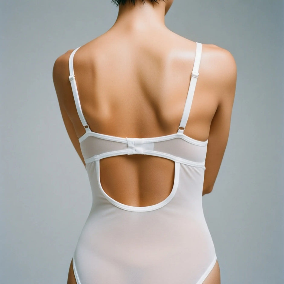 Dripdrip Pink Ultra-Thin Lace Push-Up Bodysuit dripdrip
