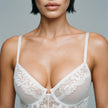 Dripdrip Pink Ultra-Thin Lace Push-Up Bodysuit dripdrip