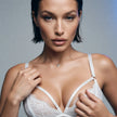 Dripdrip Noir Allure: Strappy Cut-Out Lace Lingerie Set with Provocative Leg Garters dripdrip