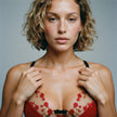 Dripdrip Scarlet Rose: Enchanting Floral Bud Straps & Red Rose Embroidery Tummy-Control Lingerie Set dripdrip
