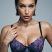 Dripdrip Lavender Muse: French Ethereal Sheer Embroidery & Mesh Sculpting Lingerie Set in Royal Purple dripdrip