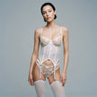 Dripdrip Butterfly Dream: 3D Flutter Applique & Sheer Mesh Cut-Out Backless Sculpting Lingerie Set dripdrip