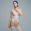 Dripdrip Butterfly Dream: 3D Flutter Applique & Sheer Mesh Cut-Out Backless Sculpting Lingerie Set dripdrip