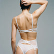 Dripdrip Butterfly Dream: 3D Flutter Applique & Sheer Mesh Cut-Out Backless Sculpting Lingerie Set dripdrip