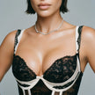 Dripdrip Chromatic Charm: Contrast Lace Sculpting Illusion Lingerie Set dripdrip