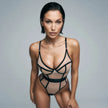 Dripdrip Muse Illusion: Contrast Mesh Sculpting Backless Sheer Bodysuit dripdrip