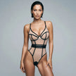 Dripdrip Muse Illusion: Contrast Mesh Sculpting Backless Sheer Bodysuit dripdrip