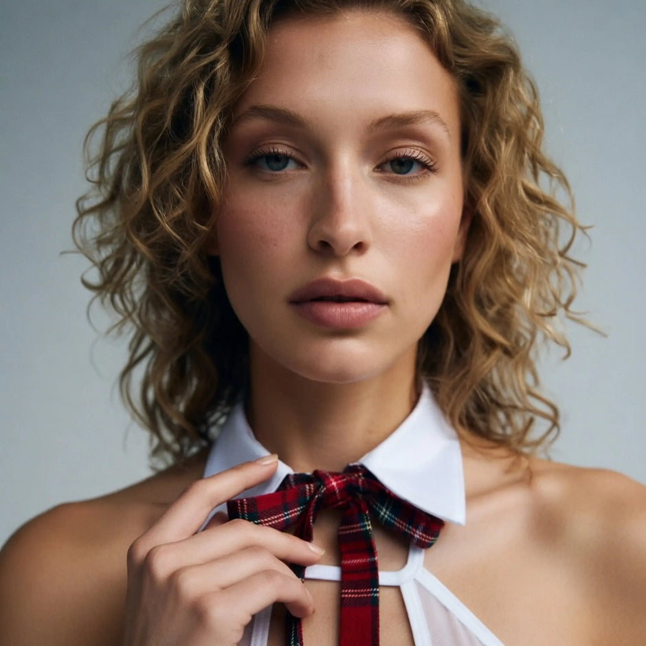 Dripdrip Tartan Temptation: Plaid Pleated Schoolgirl Cosplay Ensemble dripdrip