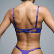 Dripdrip Rhinestone Radiance: Underwire Mesh Open-Bust Three-Piece Set dripdrip