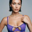 Dripdrip Rhinestone Radiance: Underwire Mesh Open-Bust Three-Piece Set dripdrip