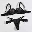 Dripdrip Satin Muse: Sheer Lace & Satin Contrast Four-Piece Set dripdrip
