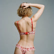 Dripdrip Floral Mirage: Printed Sheer Mesh Lace-Trim Three-Piece Set dripdrip