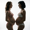 Dripdrip Floral Mirage: Printed Sheer Mesh Lace-Trim Three-Piece Set dripdrip