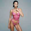 Dripdrip Whisper-Lace Contour Bodysuit & Garter Set - Cherish Me Underwire & Thong Duo dripdrip
