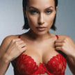 Dripdrip Marisa: flame-embroidery chain-link strappy four piece set dripdrip