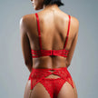 Dripdrip Marisa: flame-embroidery chain-link strappy four piece set dripdrip