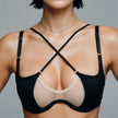 Dripdrip Color-Clash: Underwire Mesh Contrast Sculpting Split Set dripdrip