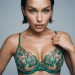 Dripdrip Jewel-Flora: Crystal-Accented Floral Embroidery Underwire Set dripdrip