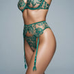Dripdrip Jewel-Flora: Crystal-Accented Floral Embroidery Underwire Set dripdrip
